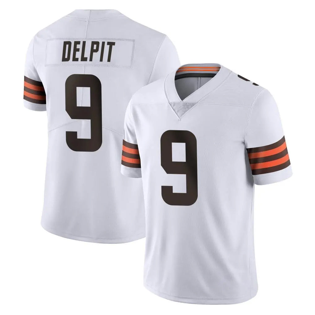 Parkc C.Browns #9 Grant Delpit Player White Vapor Untouchable Limited Home Game Stitched Jerseys