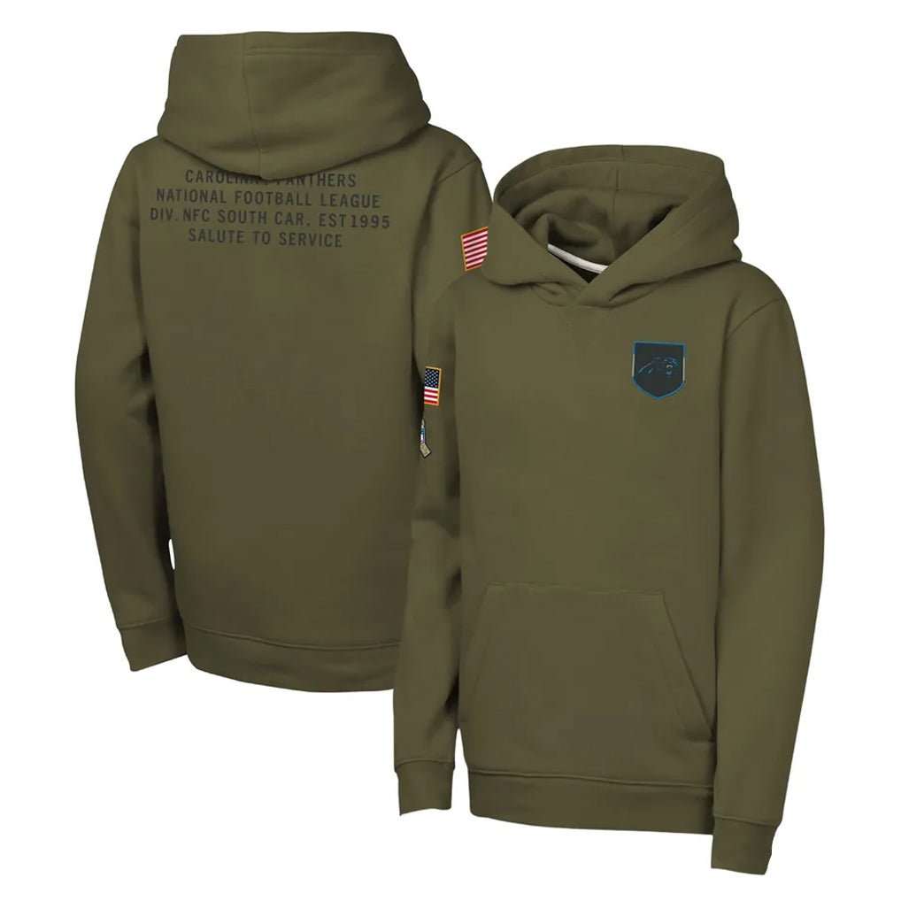 Parkc C.Panthers Olive Salute to Service Hoodies Game Blank Player Stitched Jerseys
