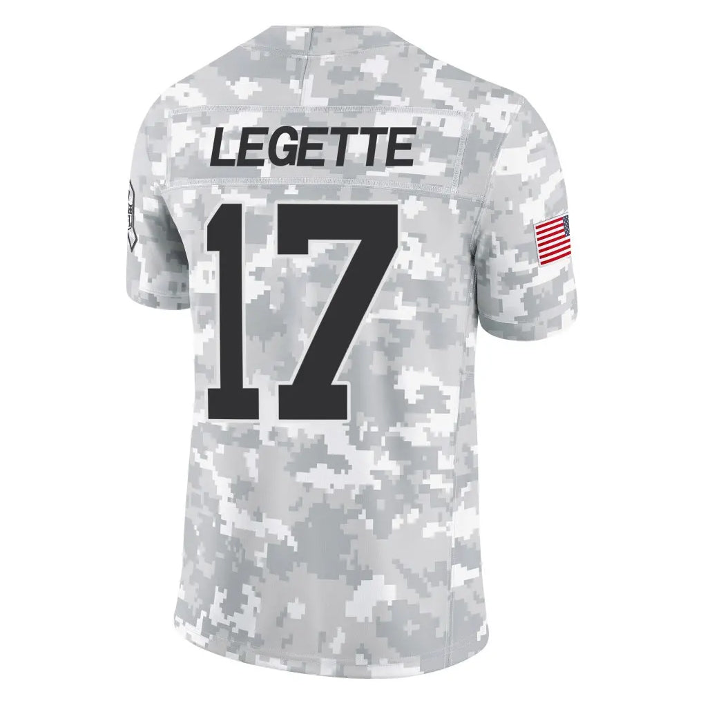 Parkc C.Panthers #17 Xavier Legette Player Arctic Camo Salute to Service Limited Game Stitched Jerseys