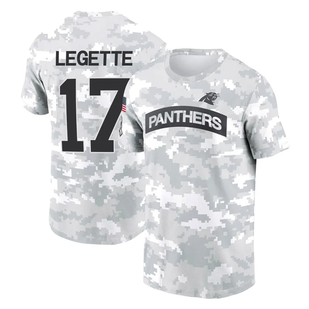 Parkc C.Panthers #17 Xavier Legette Player Arctic Camo Salute to Service T-Shirt Hoodies Stitched Jerseys