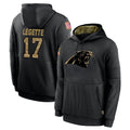 Parkc C.Panthers #17 Xavier Legette Player Black Salute to Service Pullover Hoodies Limited Game Stitched Jerseys