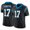 Parkc C.Panthers #17 Xavier Legette Player Black Vapor F.U.S.E. Limited Home Game Stitched Jerseys