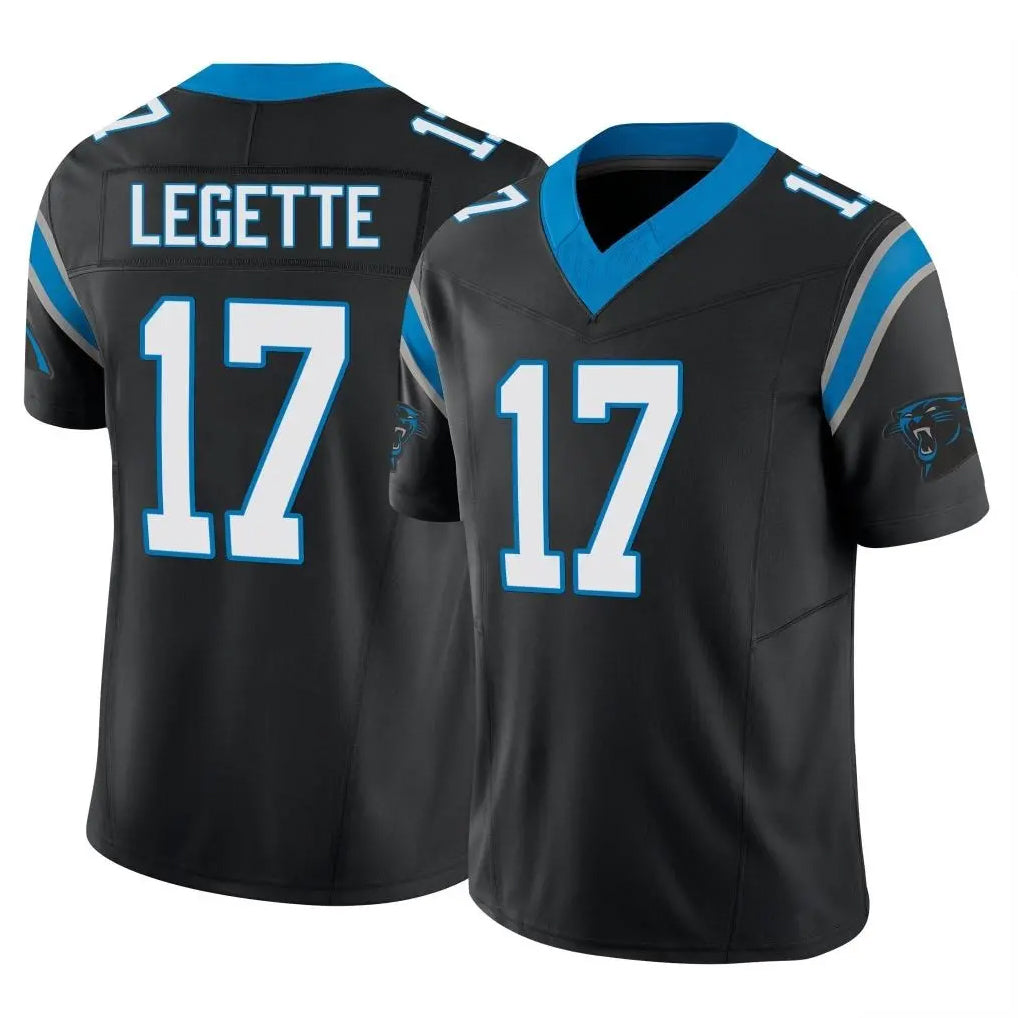 Parkc C.Panthers #17 Xavier Legette Player Black Vapor F.U.S.E. Limited Home Game Stitched Jerseys
