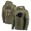 Parkc C.Panthers #17 Xavier Legette Player Olive Salute to Service Hoodies Stitched Jerseys