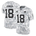 Parkc C.Panthers #18 Jalen Coker Player Arctic Camo Salute to Service Limited Game Stitched Jerseys