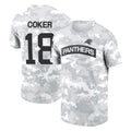 Parkc C.Panthers #18 Jalen Coker Player Arctic Camo Salute to Service T-Shirt Hoodies Stitched Jerseys
