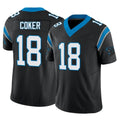 Parkc C.Panthers #18 Jalen Coker Player Black Vapor F.U.S.E. Limited Home Game Stitched Jerseys