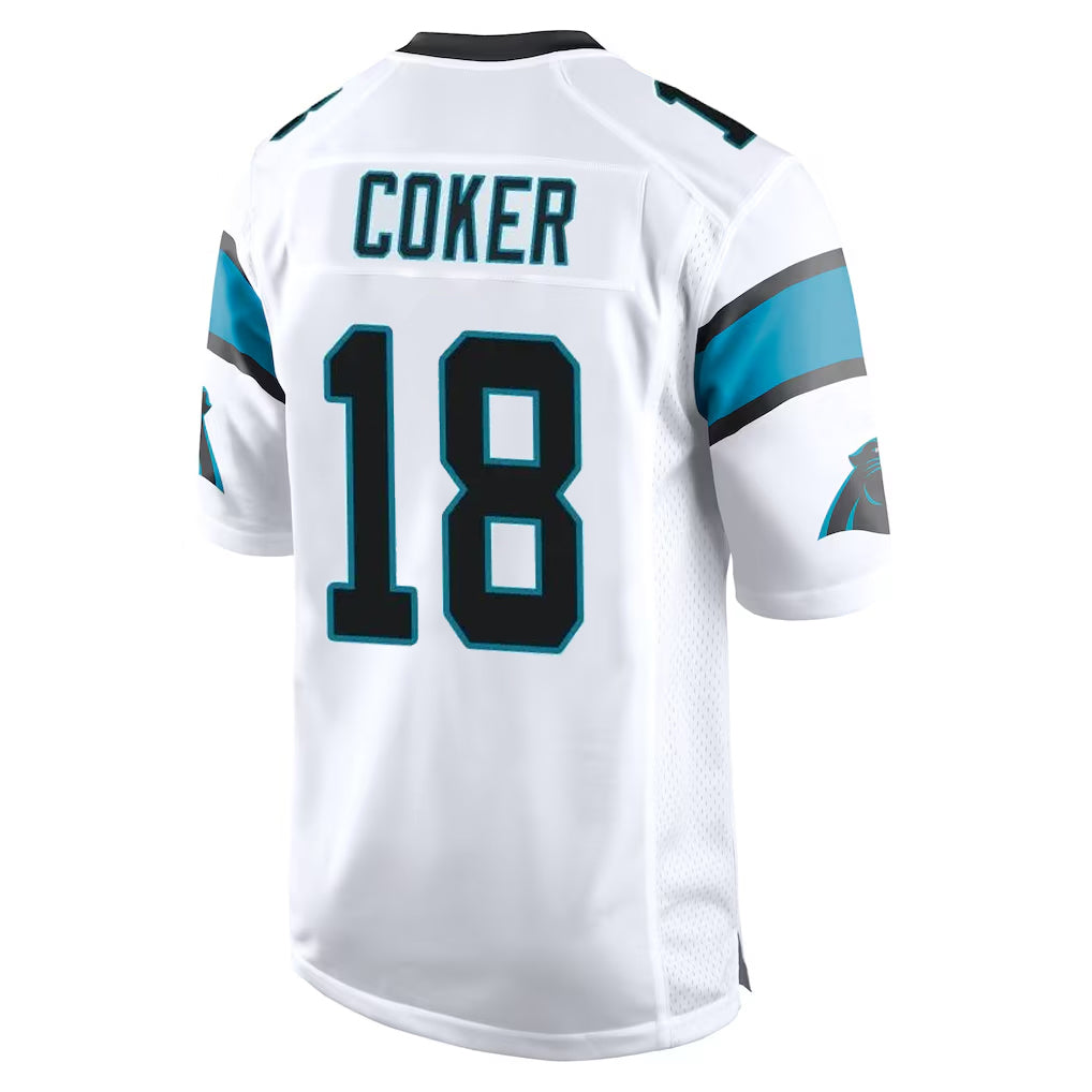 Parkc C.Panthers #18 Jalen Coker Player White Game Stitched Jerseys