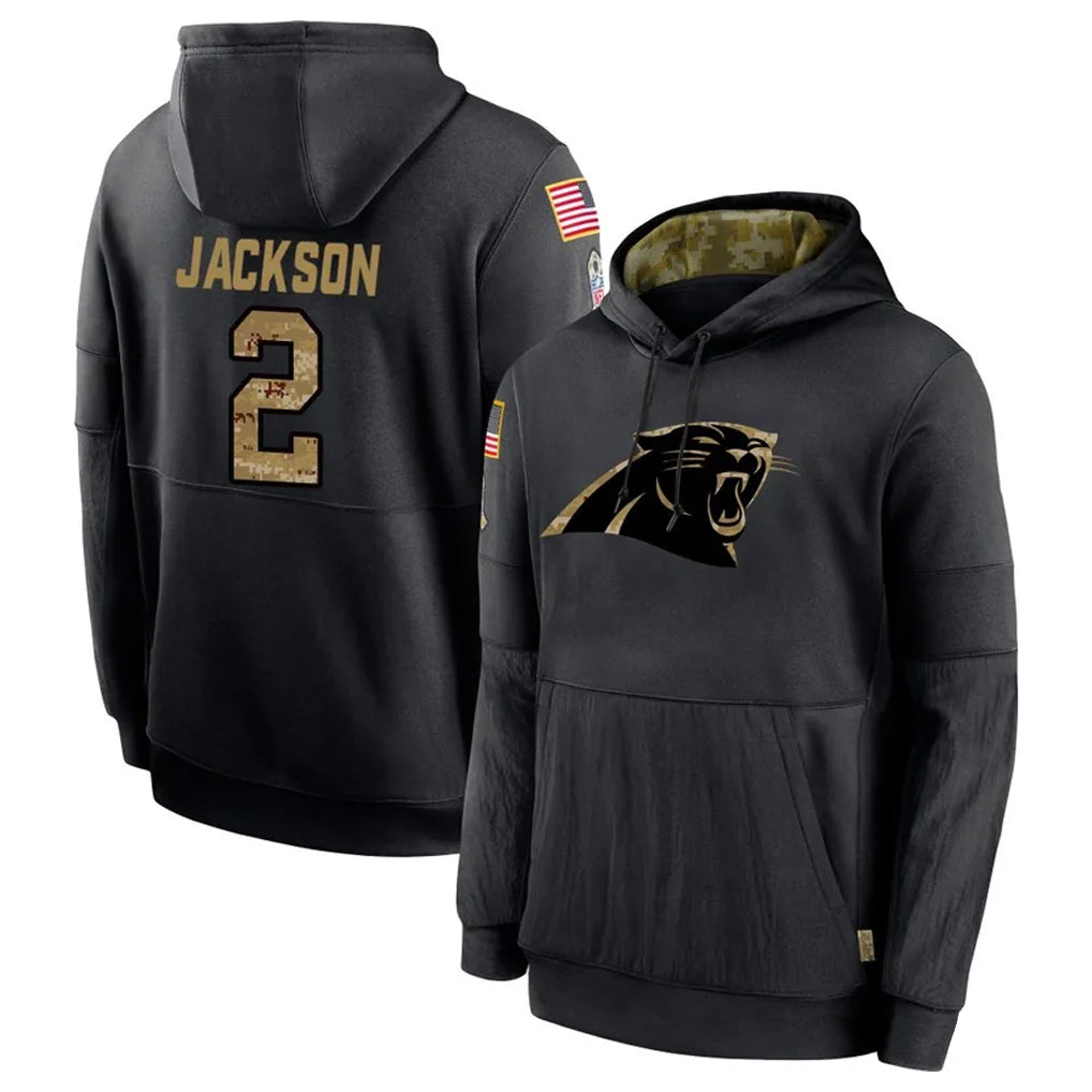 Parkc C.Panthers #2 Michael Jackson Player Black Salute to Service Pullover Hoodies Limited Game Stitched Jerseys