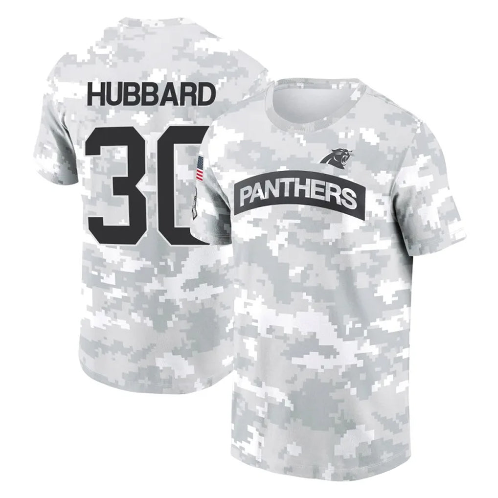 Parkc C.Panthers #30 Chuba Hubbard Player Arctic Camo Salute to Service T-Shirt Hoodies Stitched Jerseys
