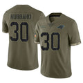 Parkc C.Panthers #30 Chuba Hubbard Player Olive Salute to Service Game Stitched Jerseys