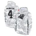 Parkc C.Panthers #4 Tetairoa McMillan Player Arctic Camo Salute to Service Pullover Hoodies Limited Game Stitched Jerseys