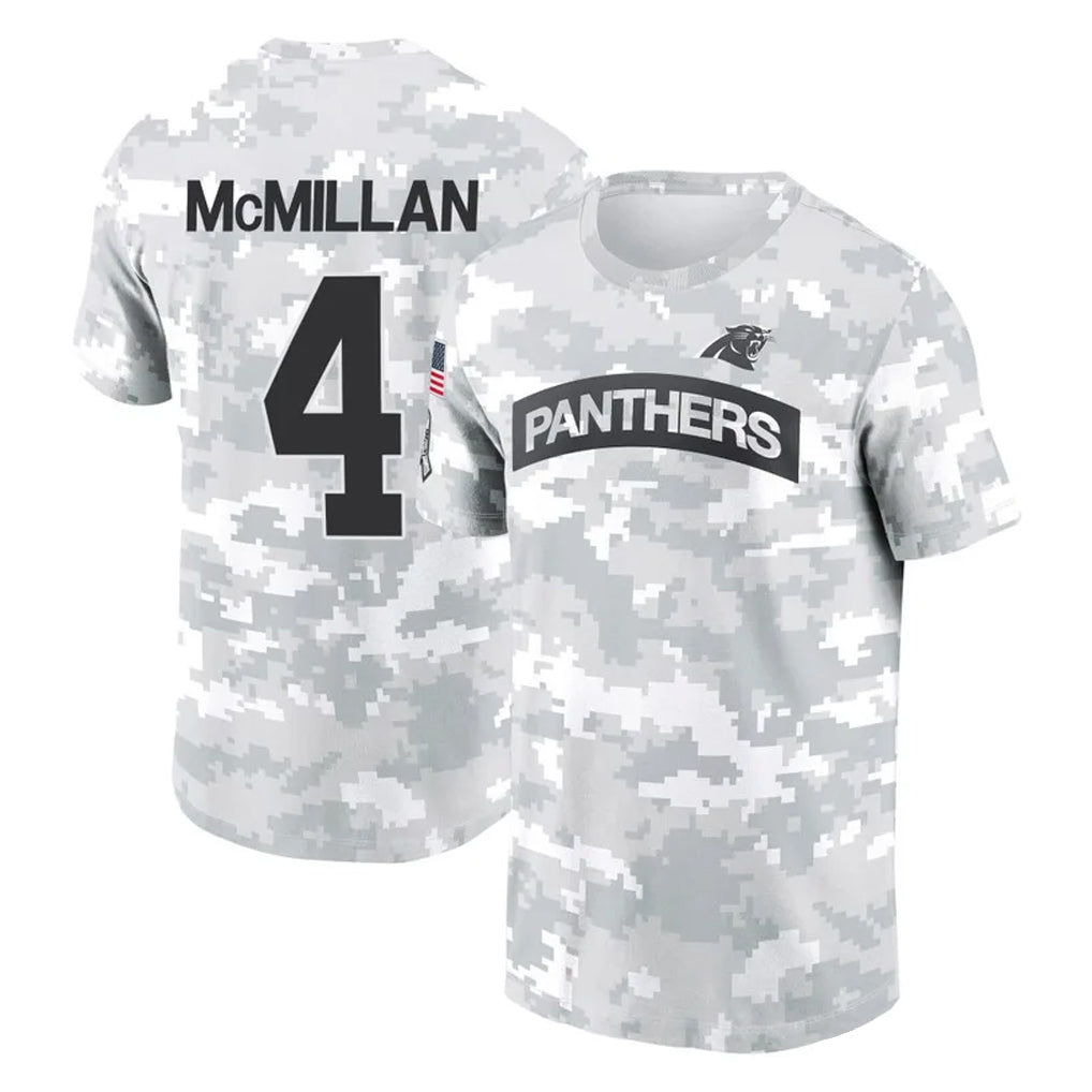 Parkc C.Panthers #4 Tetairoa McMillan Player Arctic Camo Salute to Service T-Shirt Hoodies Stitched Jerseys