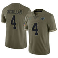 Parkc C.Panthers #4 Tetairoa McMillan Player Olive Salute to Service Game Stitched Jerseys