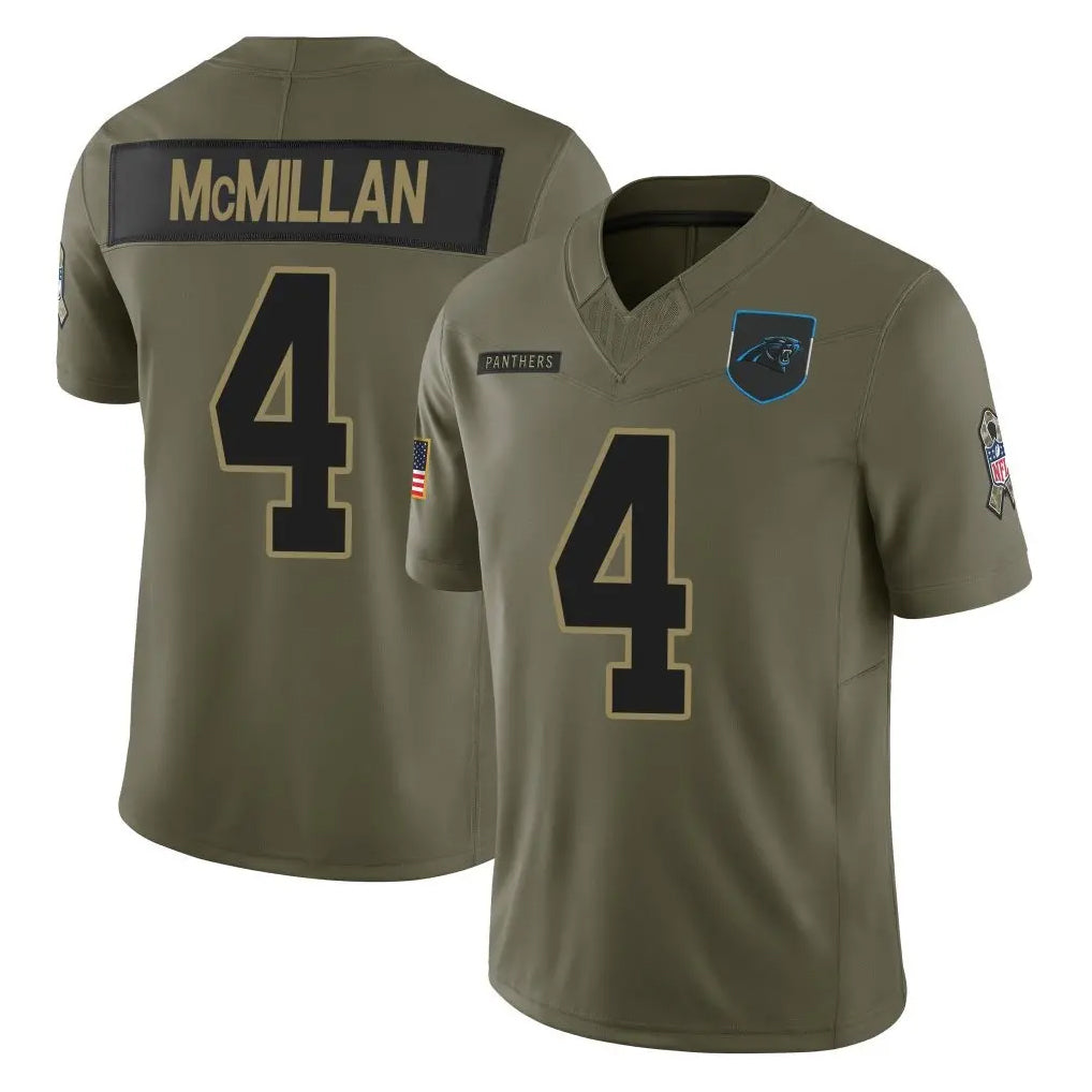 Parkc C.Panthers #4 Tetairoa McMillan Player Olive Salute to Service Limited Home Game Stitched Jerseys