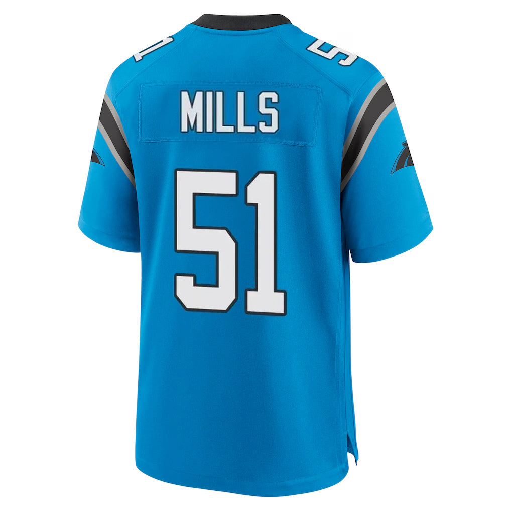 Parkc C.Panthers #51 Sam Mills Player Blue Home Game Stitched Jerseys