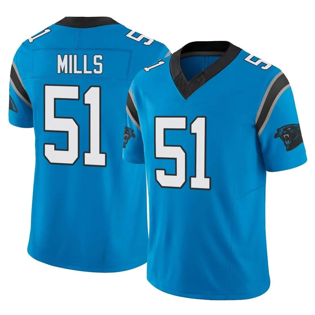 Parkc C.Panthers #51 Sam Mills Player Blue Vapor F.U.S.E. Limited Home Game Stitched Jerseys