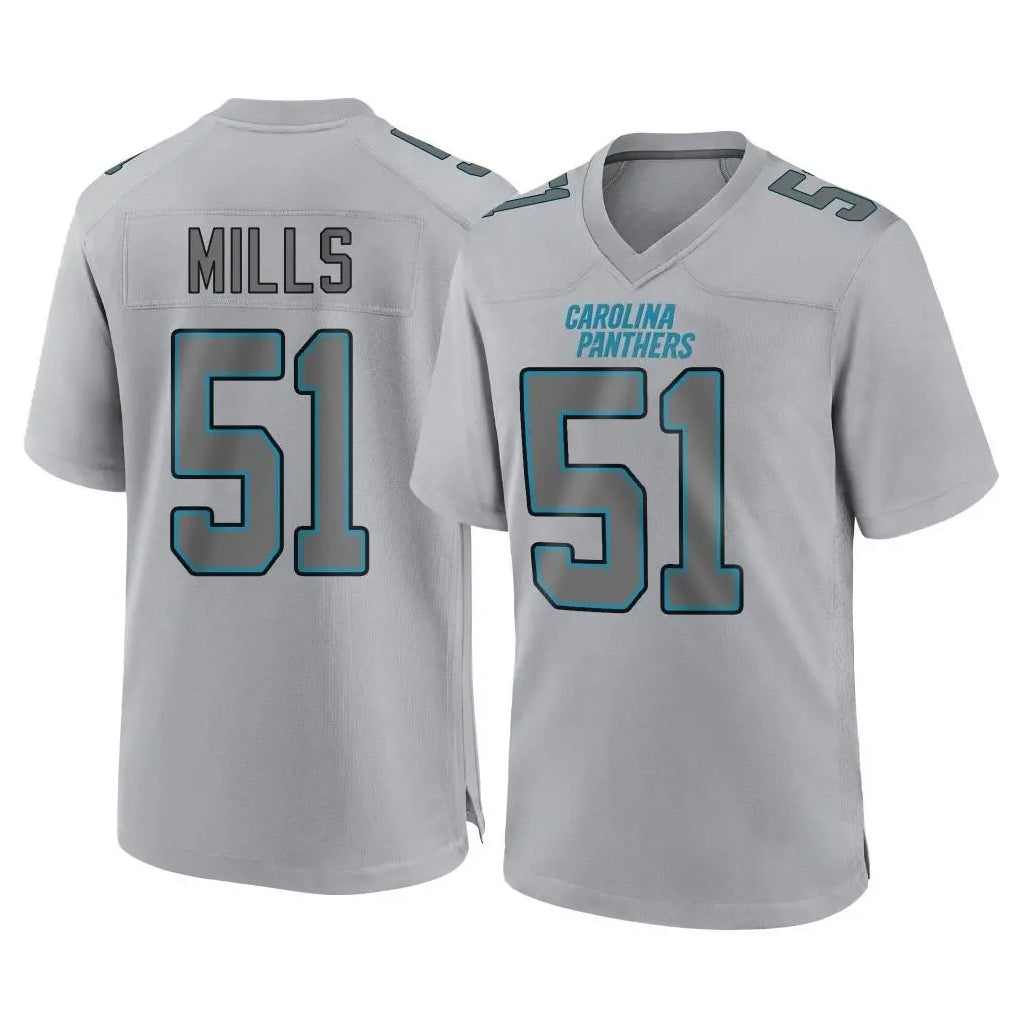 Parkc C.Panthers #51 Sam Mills Player Gray Atmosphere Fashion Game Stitched Jerseys