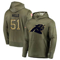 Parkc C.Panthers #51 Sam Mills Player Olive Salute to Service Hoodies Stitched Jerseys