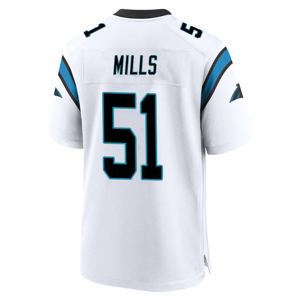Parkc C.Panthers #51 Sam Mills Player White Home Game Stitched Jerseys