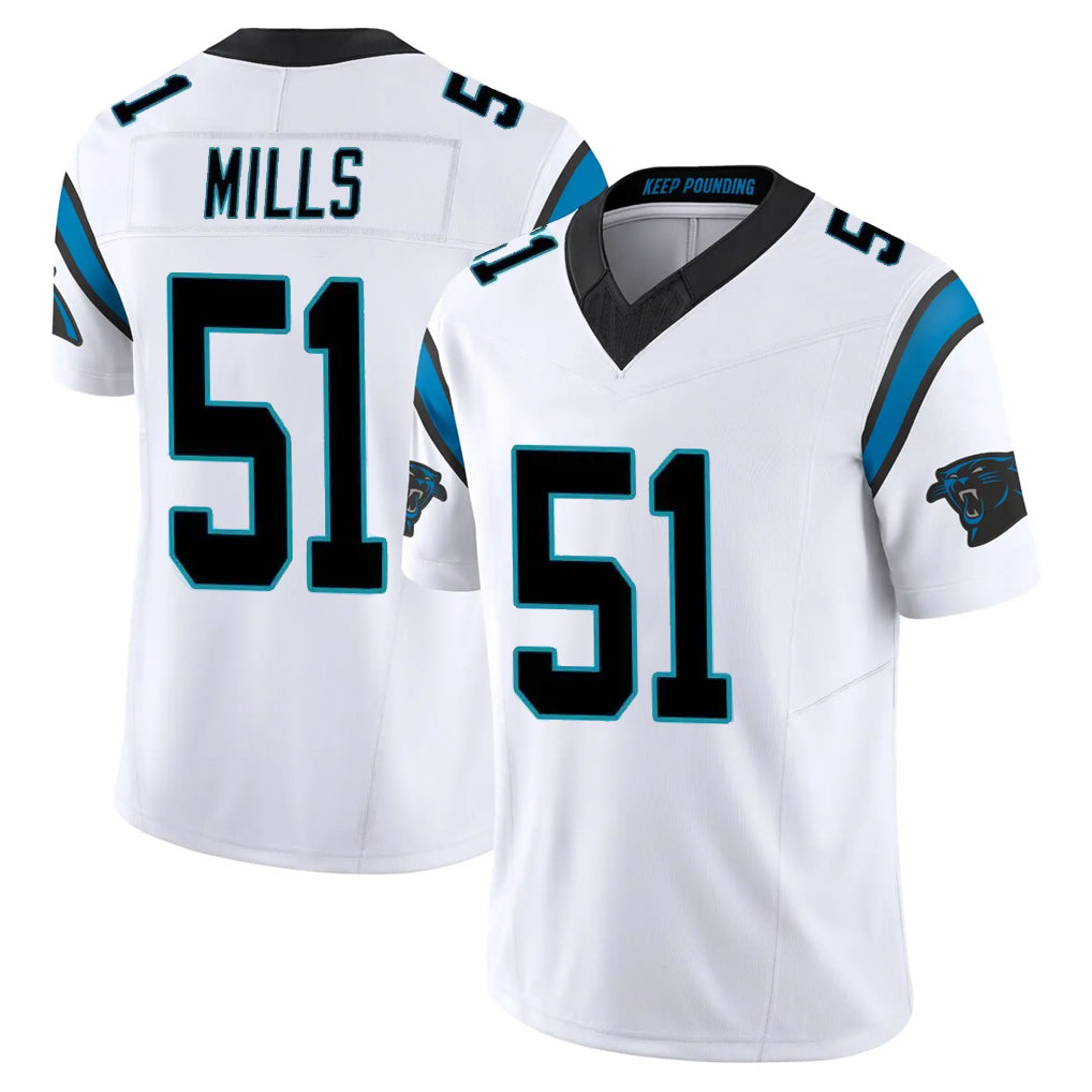 Parkc C.Panthers #51 Sam Mills Player White Vapor F.U.S.E. Limited Home Game Stitched Jerseys