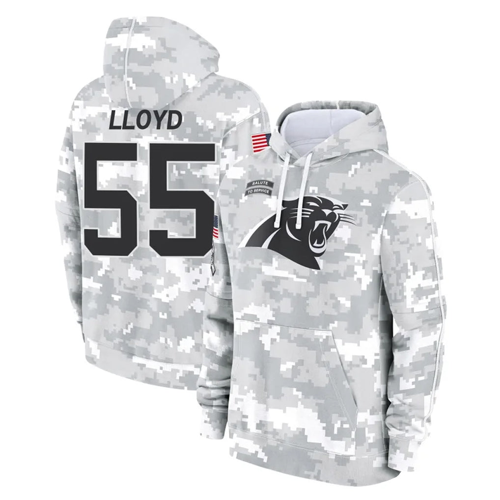Parkc C.Panthers #55 Devin Lloyd Player Arctic Camo Salute to Service Pullover Hoodies Limited Game Stitched Jerseys