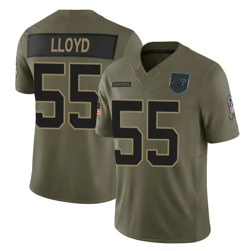 Parkc C.Panthers #55 Devin Lloyd Player Olive Salute to Service Limited Home Game Stitched Jerseys