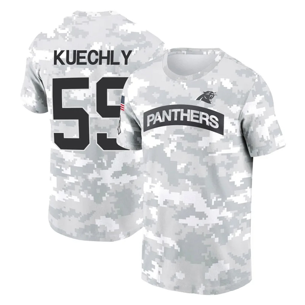 Parkc C.Panthers #59 Luke Kuechly Player Arctic Camo Salute to Service T-Shirt Hoodies Stitched Jerseys