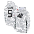 Parkc C.Panthers #5 Jaelan Phillips Player Arctic Camo Salute to Service Pullover Hoodies Limited Game Stitched Jerseys