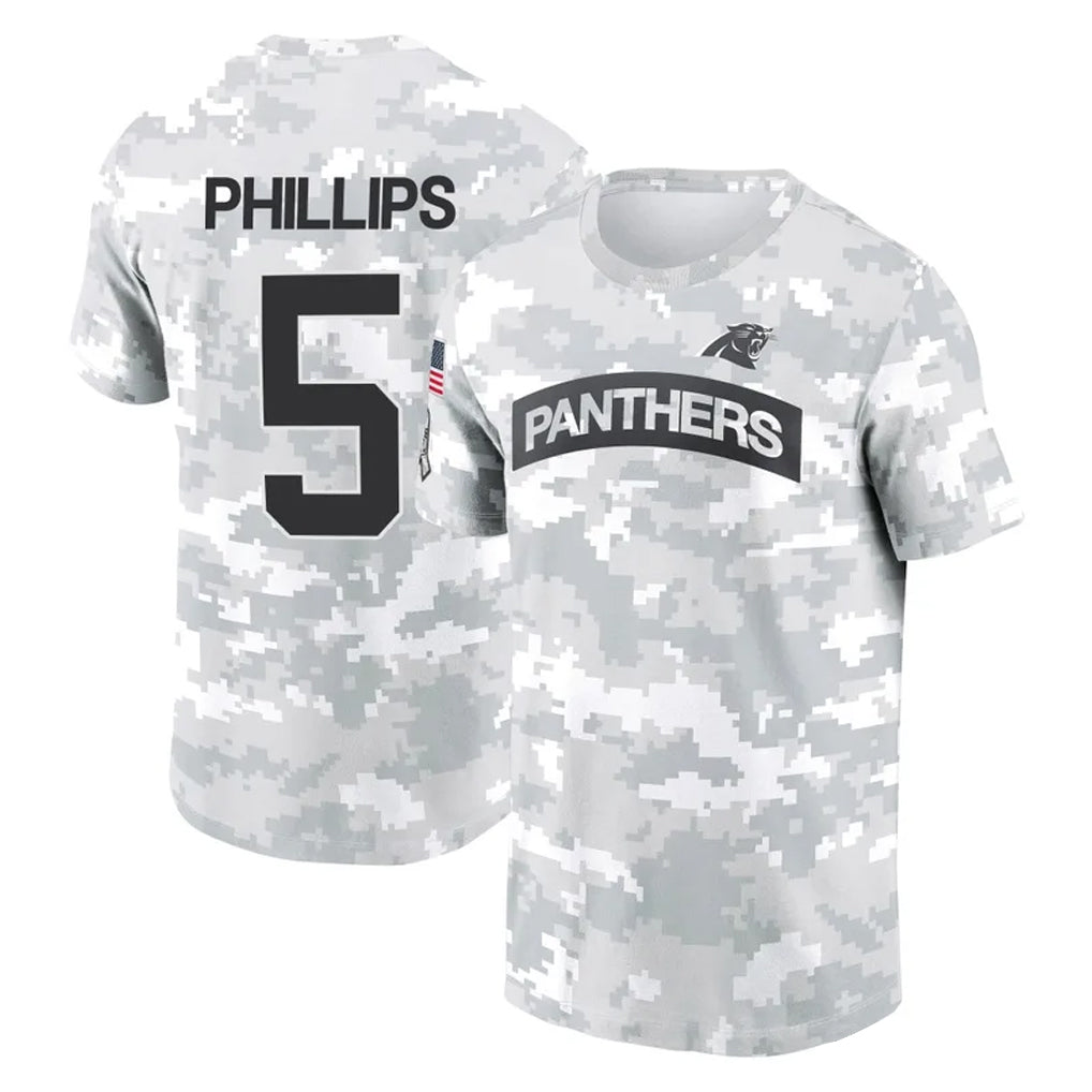Parkc C.Panthers #5 Jaelan Phillips Player Arctic Camo Salute to Service T-Shirt Hoodies Stitched Jerseys