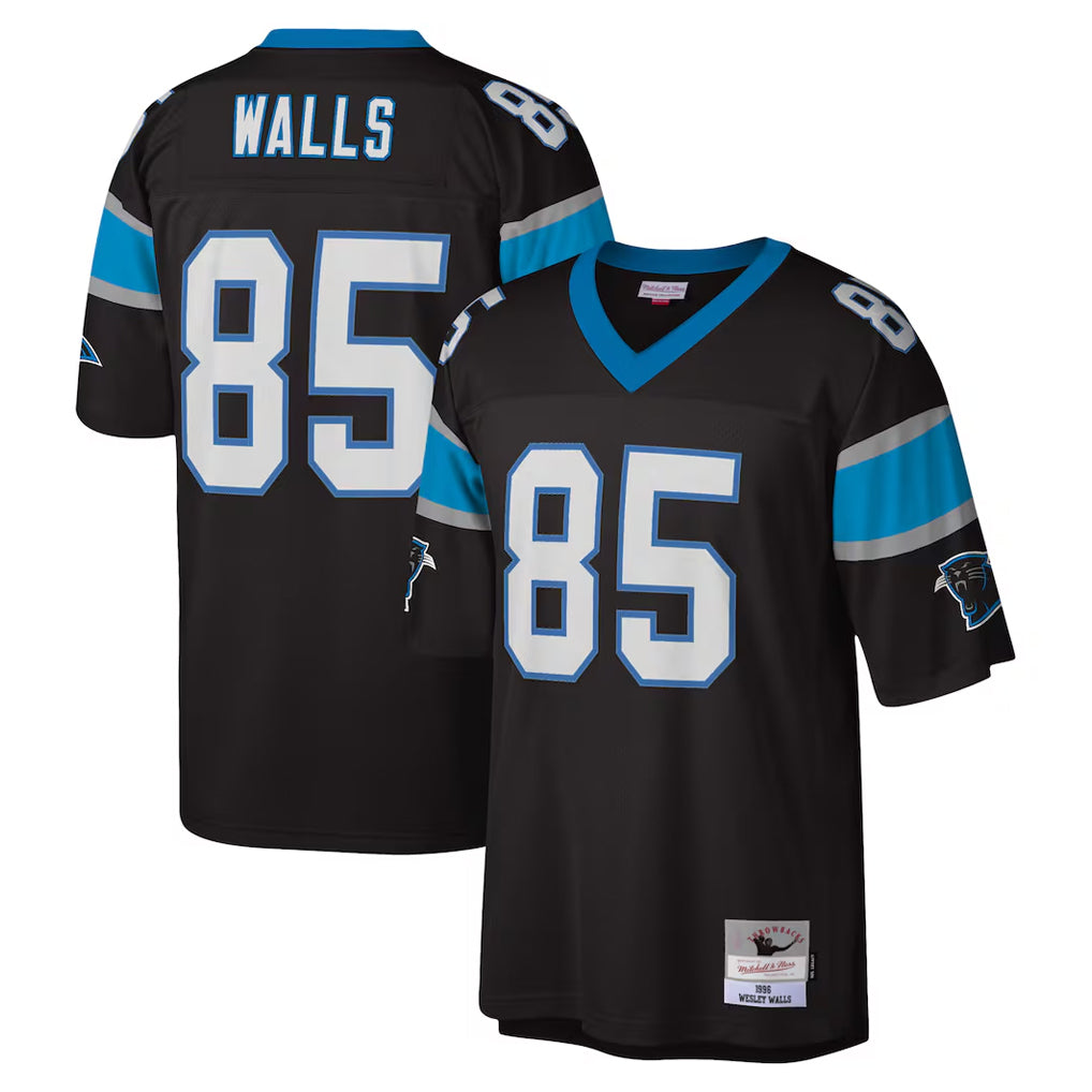 Parkc C.Panthers #85 Wesley Walls Player Black Mitchell & Ness Legacy Replica Stitched Jerseys