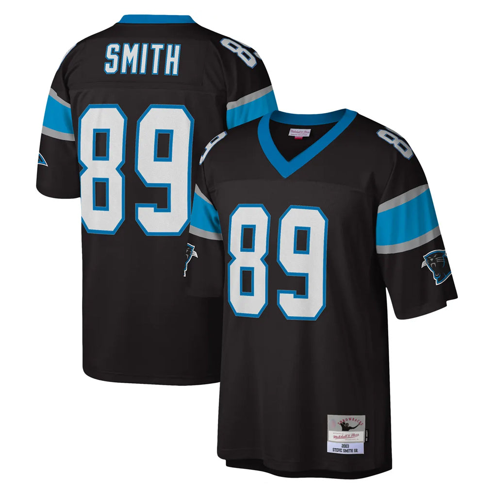 Parkc C.Panthers #89 Steve Smith Player Black Mitchell & Ness Legacy Replica Stitched Jerseys