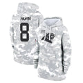 Parkc C.Panthers #8 Jaycee Horn Player Arctic Camo Salute to Service Hoodies Stitched Jerseys