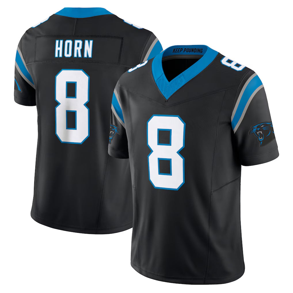 Parkc C.Panthers #8 Jaycee Horn Player Black Vapor F.U.S.E. Limited Home Game Stitched Jerseys
