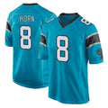 Parkc C.Panthers #8 Jaycee Horn Player Blue Game Stitched Jerseys