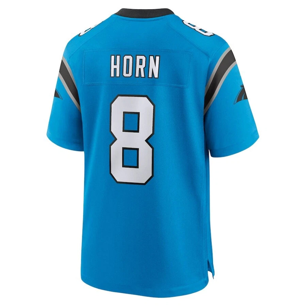 Parkc C.Panthers #8 Jaycee Horn Player Blue Home Game Stitched Jerseys