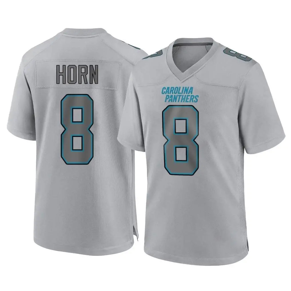 Parkc C.Panthers #8 Jaycee Horn Player Gray Atmosphere Fashion Game Stitched Jerseys