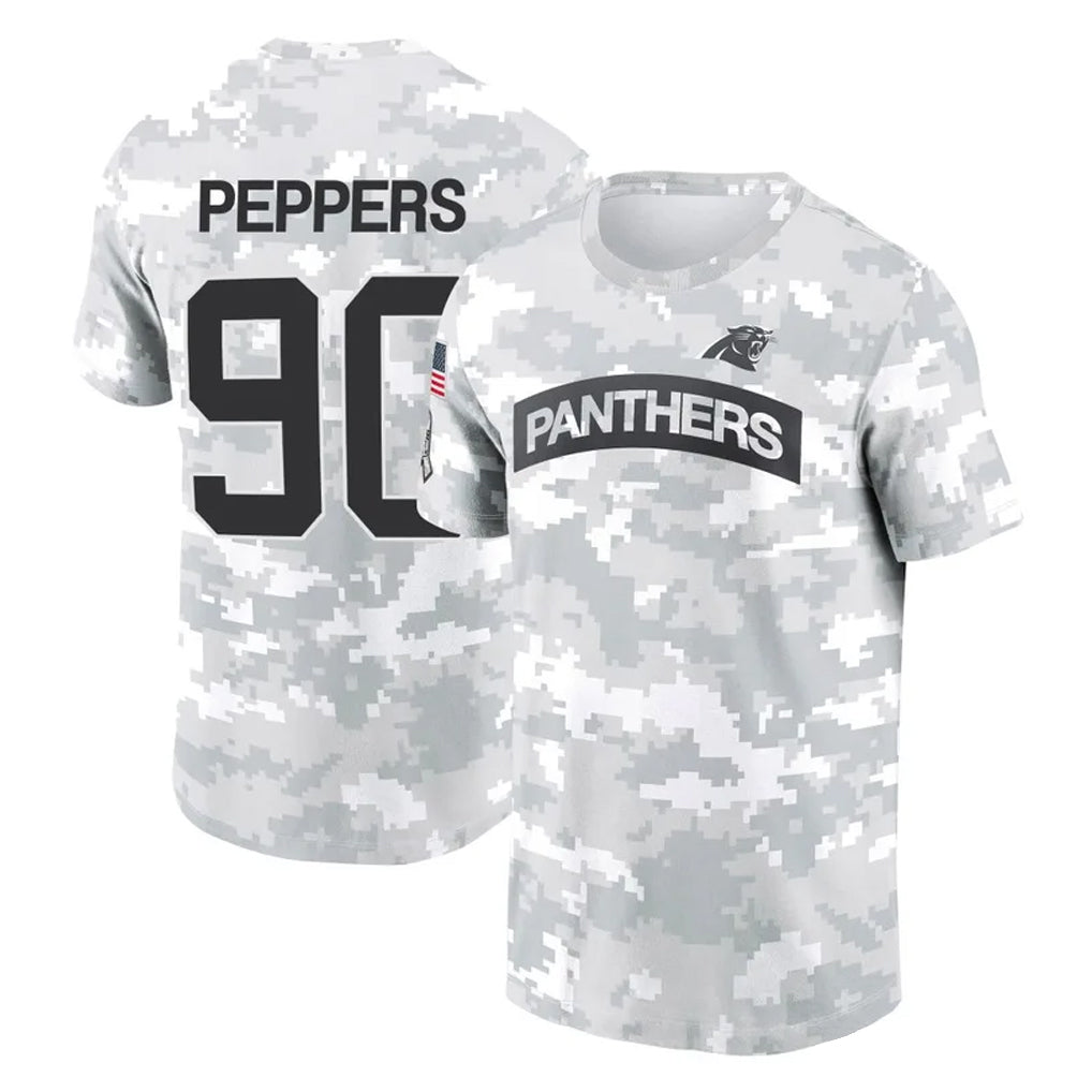 Parkc C.Panthers #90 Julius Peppers Player Arctic Camo Salute to Service T-Shirt Hoodies Stitched Jerseys
