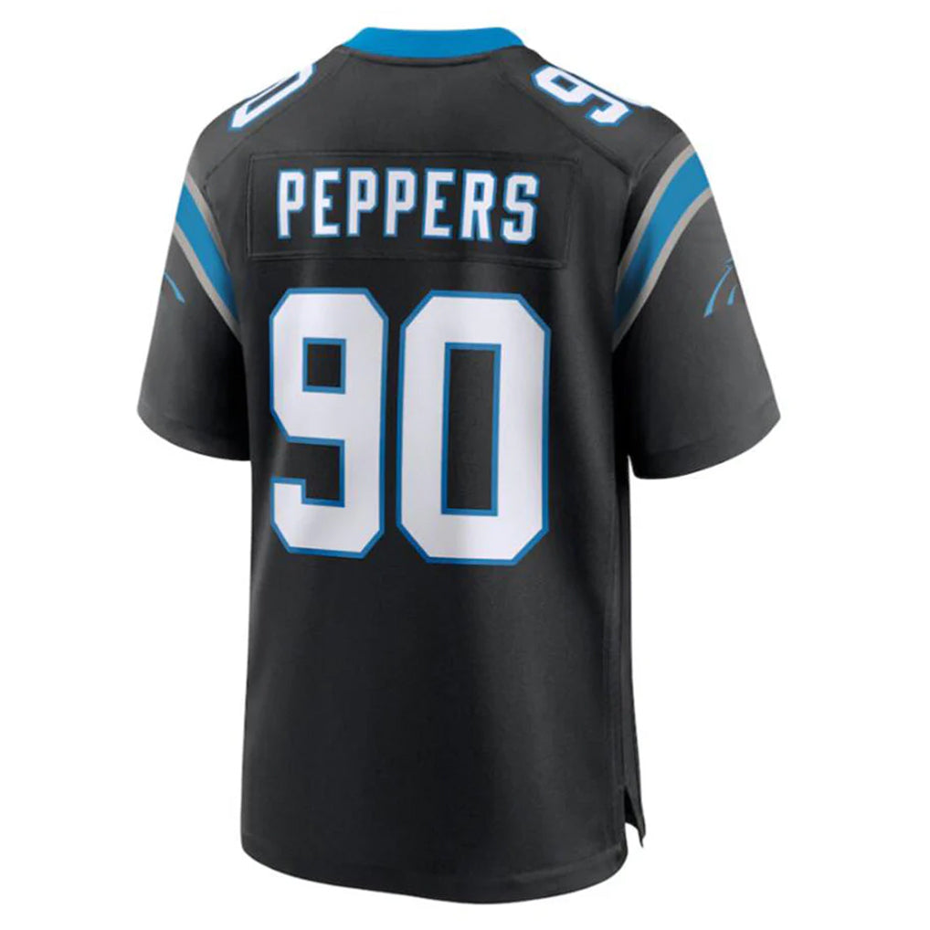 Parkc C.Panthers #90 Julius Peppers Player Black Home Game Stitched Jerseys