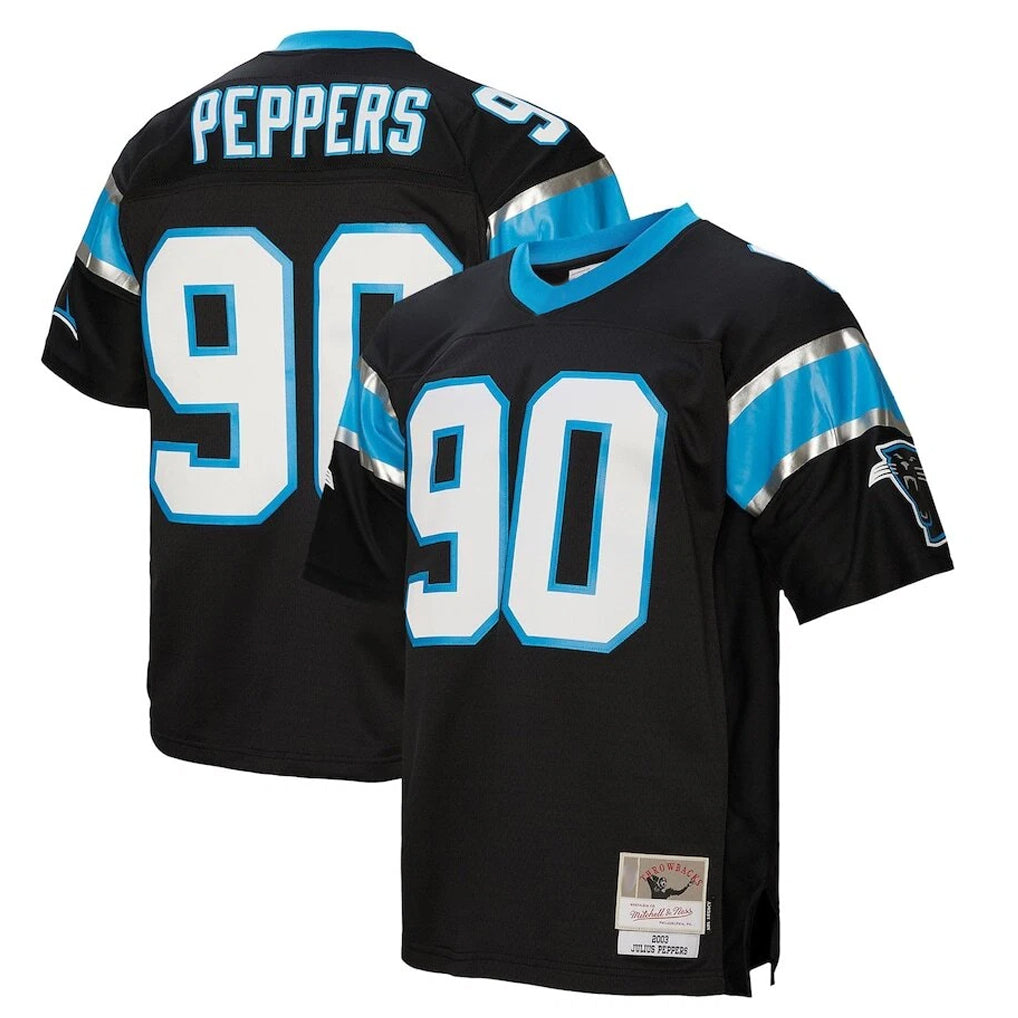 Parkc C.Panthers #90 Julius Peppers Player Black Mitchell & Ness Legacy Replica Stitched Jerseys