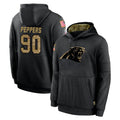 Parkc C.Panthers #90 Julius Peppers Player Black Salute to Service Pullover Hoodies Limited Game Stitched Jerseys