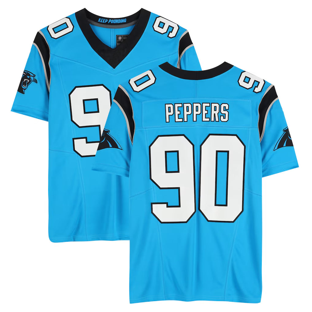 Parkc C.Panthers #90 Julius Peppers Player Blue Mitchell & Ness Legacy Replica Stitched Jerseys