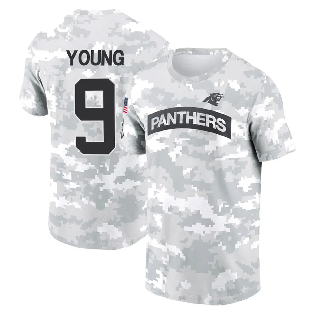 Parkc C.Panthers #9 Bryce Young Player Arctic Camo Salute to Service T-Shirt Hoodies Stitched Jerseys