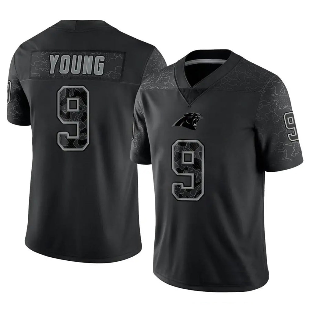 Parkc C.Panthers #9 Bryce Young Player Black REFLECTIVE Limited Game Stitched Jerseys