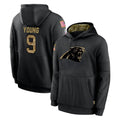 Parkc C.Panthers #9 Bryce Young Player Black Salute to Service Pullover Hoodies Limited Game Stitched Jerseys