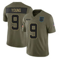 Parkc C.Panthers #9 Bryce Young Player Olive Salute to Service Limited Home Game Stitched Jerseys