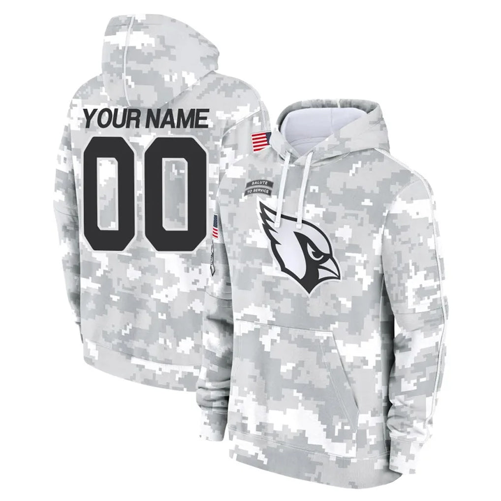 Parkc Custom A.Cardinals Arctic Camo Salute to Service Limited Hoodie Any Name & Numbers Stitched Jerseys