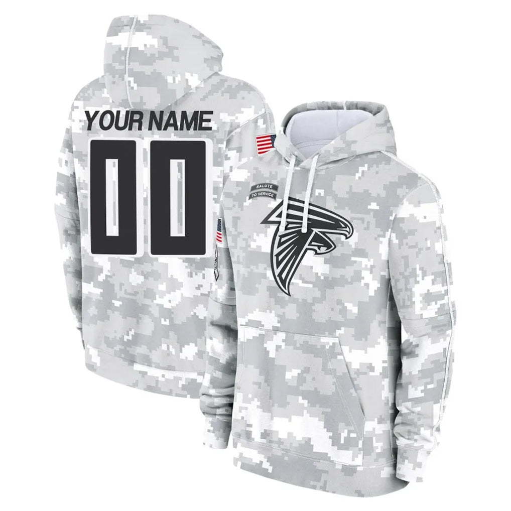 Parkc Custom A.Falcons Arctic Camo Salute to Service Limited Hoodie Any Name & Numbers Stitched Jerseys