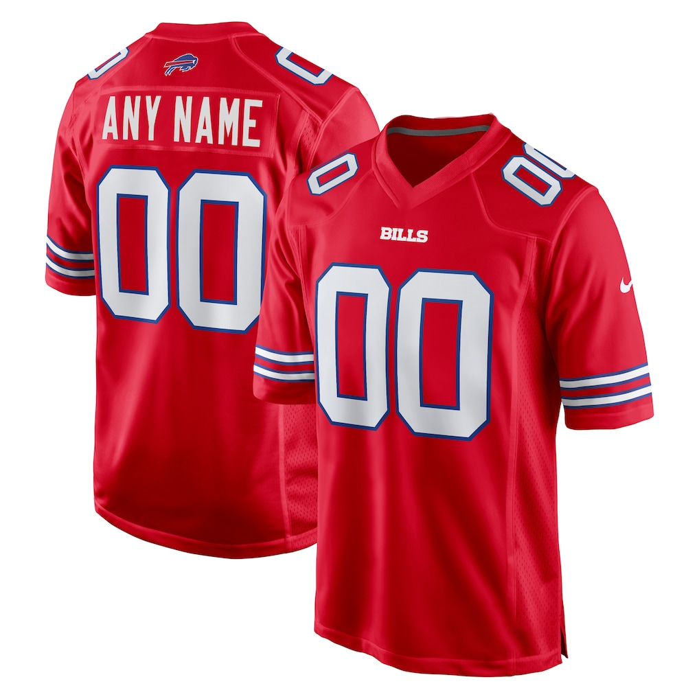 Parkc Custom B.Bills Red Alternate Game Stitched Jerseys