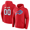 Parkc Custom B.Bills Red Team Authentic Personalized Name & Number Hoodie Stitched Jerseys